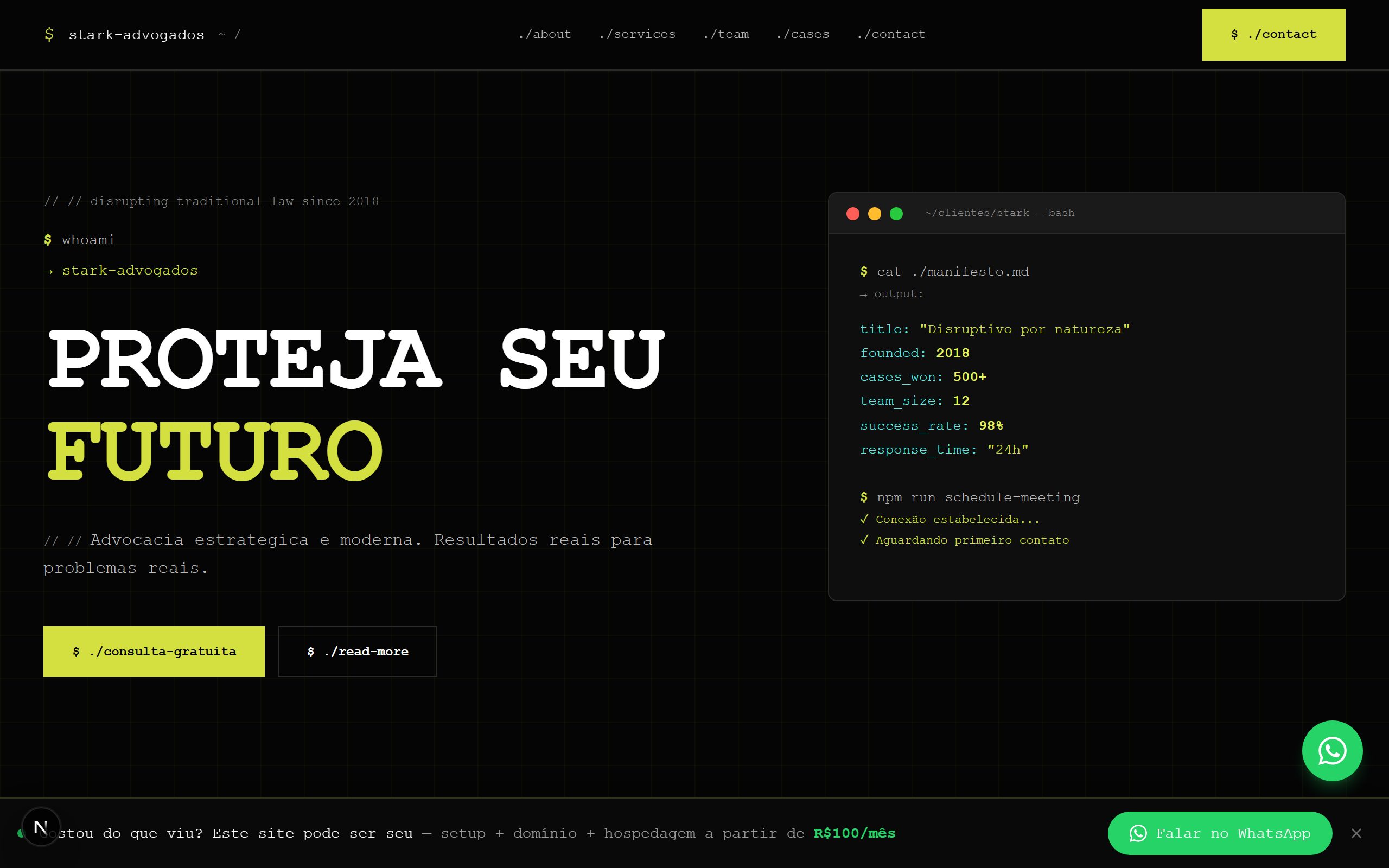 Preview do template Advogado Moderno