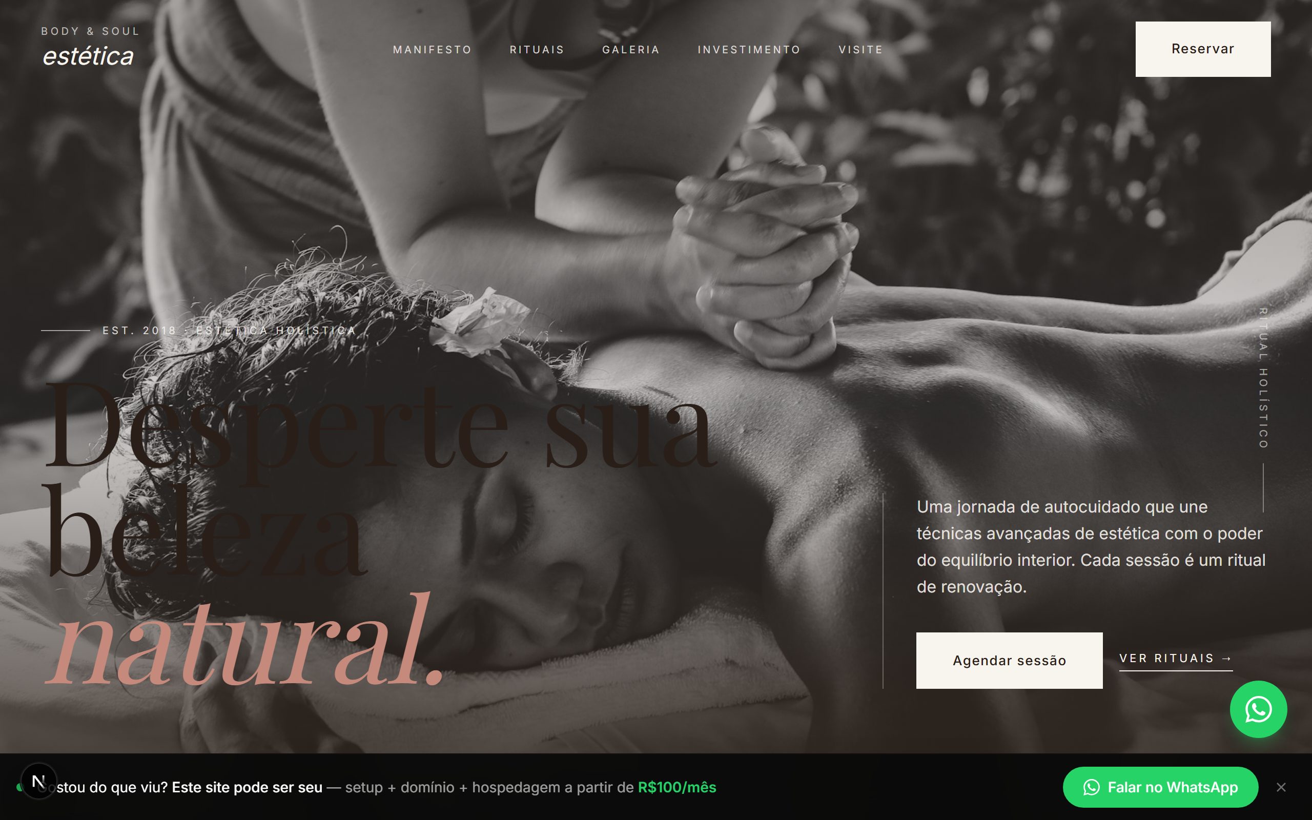Preview do template Estética Luxe
